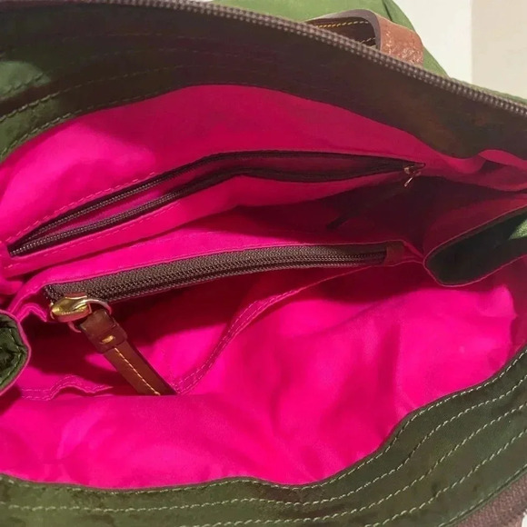 Dooney Bourke green nylon satchel handbag - Picture 5 of 13